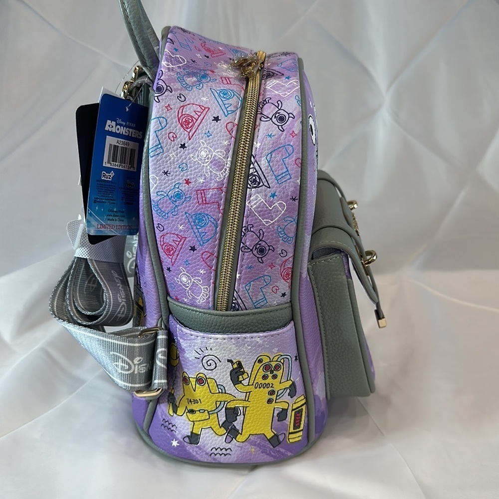 Wonda Pop Disney Pixar Monsters 11” mini backpack Peek-A-Boo Vegan Leather - Picture 7 of 11